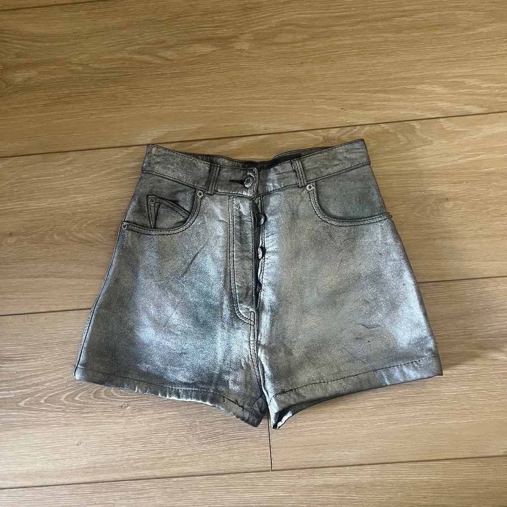 The Ragged Priest Silver Distressed High Waisted Shorts